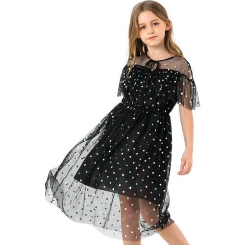 Sequined Kids Girls Party Dress Junior Dance Birthday Wedding Formal Dress 8 10 12 years Teenage Girl Big Girl Clothing