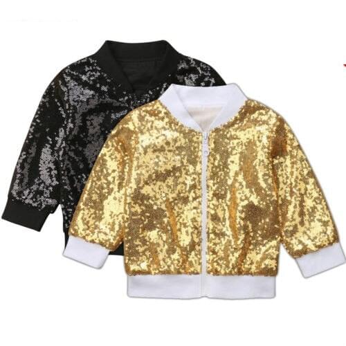 2018 Brand Kid Girls Sequins Winter Warm Coat Fashion Jacket Thick Warm Outwear Clothes Size 1-5T