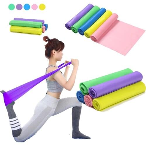 1.5m Elastic Yoga Pilates Rubber Stretch Exercise Band Elastic Resistance Workout Bands Exercise For Arm Back Leg Fitness