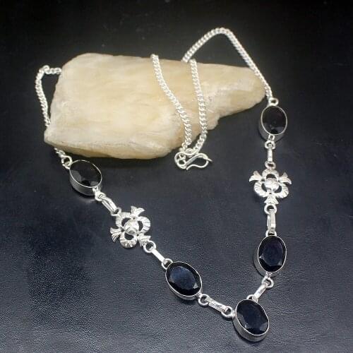 Gemstonefactory Jewelry Big Promotion Unique 925 Silver Gorgeous Unique Purple Amethyst Women Chain Necklace 44cm 202101445