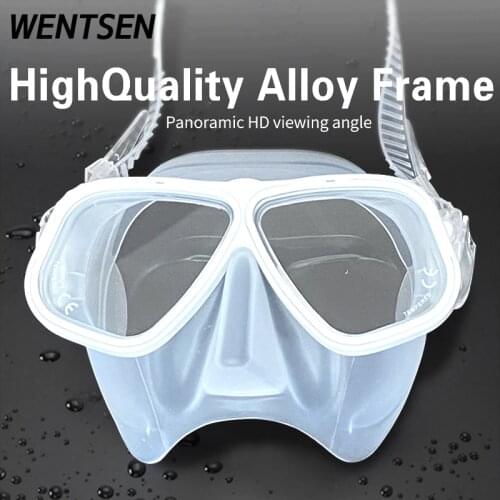 NEW High-end Free Diving mask Gold-plated goggles frame Ultra low volume snorking equipment Underwater scuba divig Free dive