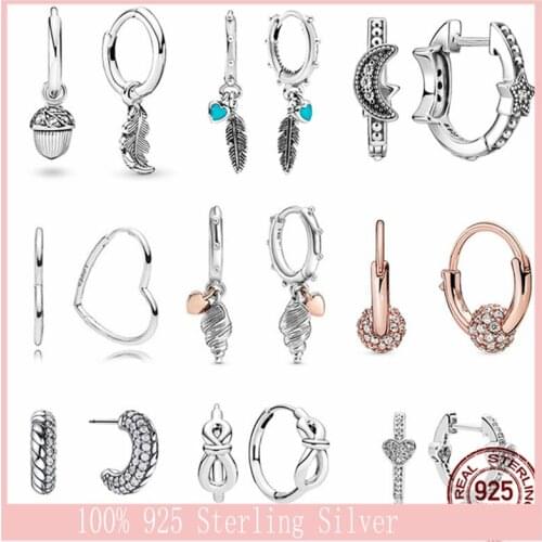 CodeMonkey 100% Real 925 Sterling Silver Crystal Circle Earring For Women Making Jewelry Gift Wedding Party Engagement E024