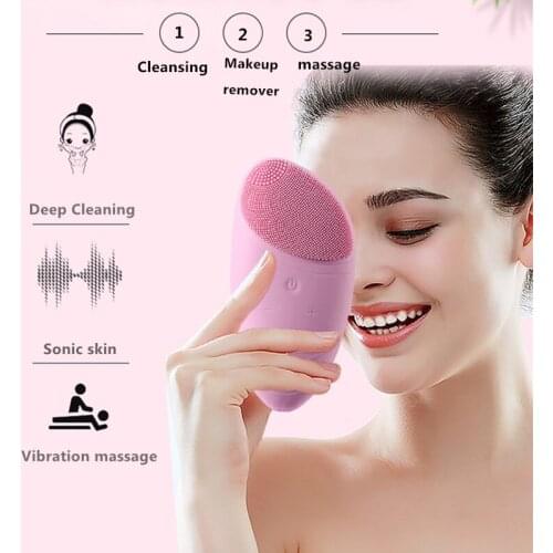 Face Cleaning Brush Electric Silicone Cleaning Brush Deep Pore Cleansing Facial Massage Brushing Beauty Brush