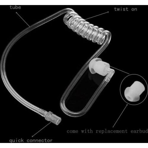 Replacement Transparent Coil Acoustic Air Tube Earplug For Two-Way Radio Walkie Talkie Earpiece Headset Earphone Headphone