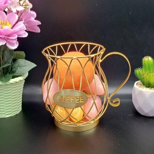 Universal Coffee Capsule Storage Basket Coffee Cup Basket Vintage Coffee Pod Organizer Holder Black For Home Cafe Hotel