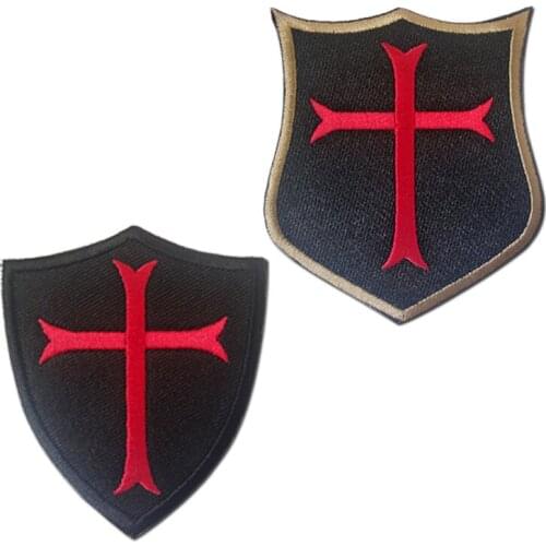 Templars Crusader Full Embroidered Velcro Custom Patch Army Tactical Military Badge Outdoor Bag Hook&Loop Backpack Stickers