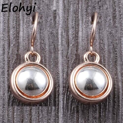 ELOHYI Women Drop Round Doble Color Statement Eearrings Simple Earring Jewelry Wholesale For Girls For Women Gift Free Shipping