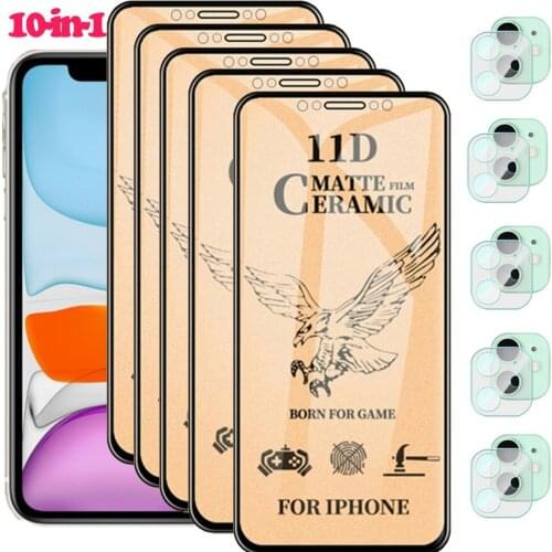 1-5 pcs Ceramic Film For iphone 11 Screen Protector iphone 11 12 Pro Max mini Soft Protective Glass iphone 11 12 Matte Film