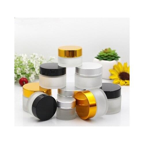 10pcs 5g 10g 20g 30g 50g Frosted Glass Refillable Ointment Bottles Empty Cosmetic Jar Gel Pot Eye Shadow Face Cream Container