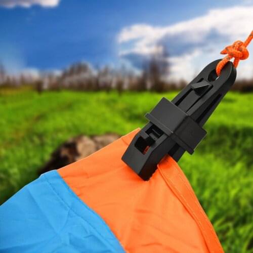 12 Pcs Tent Awning Clips Tent Windproof Fixing Clip with Carabiner Hook Awning Wind Rope Clamp for Outdoor Camping Accessory