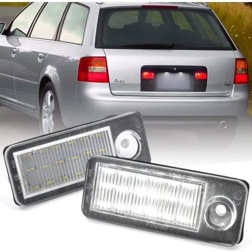 2pcs For Audi A6 C5 B4 Avant Wagon 98-05 For Audi RS6 RS6 Plus 03-05 Led License Number Plate Light Replace OEM# 4B9943021