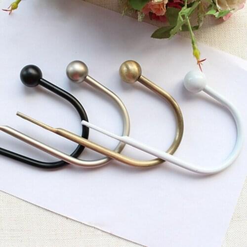 2Pcs U-shaped Round Head Wall Hanging Curtain Wall Hook Home Bedroom Balcony Window Decoration Hook Wall Hook