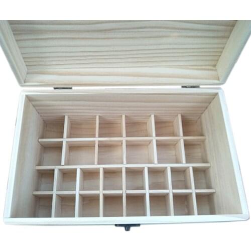 28 Slots Essential Oil Storage Box Wooden Case Organizer Container 30ml+10ml