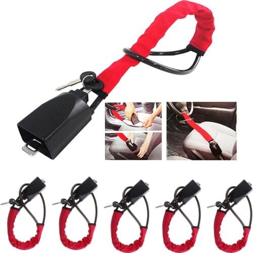 5x New Car Security Anti Theft Steering Wheel Lock with 10 Keys Black+Red