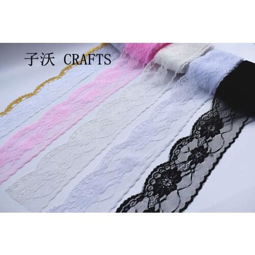 6.5 cm wide black white lace fabric trim ribbons clothing accessories wedding decoration 10 yards / batch DIY embroidery