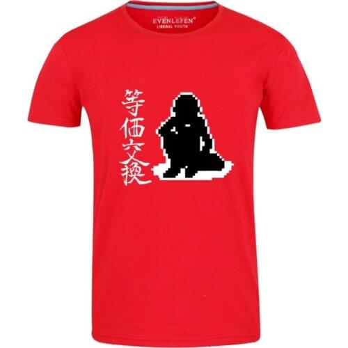 High-Q Unisex Anime Fullmetal Alchemist Cotton T-Shirt Tee O-Neck Casual Alphonse Edward Elric Red T-Shirt Tee T shirt