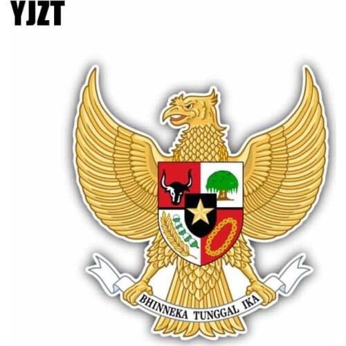 YJZT 12CM*12.9CM Car Accessories Indonesia Coat Of Arms Decal Car Sticker 6-1410