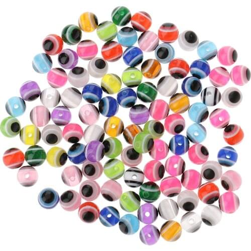 Magideal 50 Pcs/Lot Assorted Color Resin Eyes Spacer Beads for Jewelry Making 8mm DIY Decor Crafts