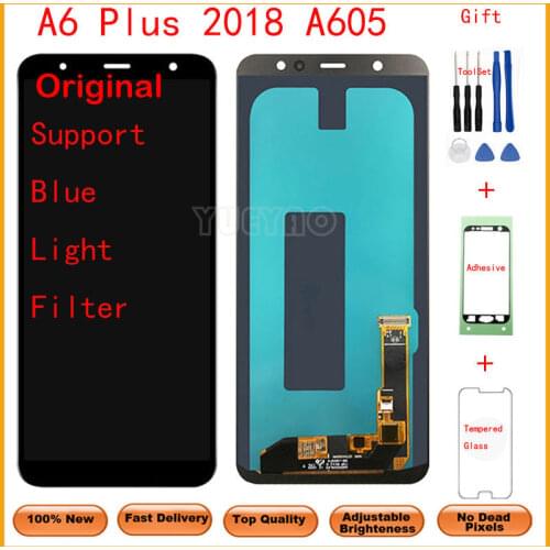 Super AMOLED LCD For Samsung Galaxy A6 Plus 2018 A605 A605F A605FN Screen LCD Display Touch Screen Assembly Replacment Parts