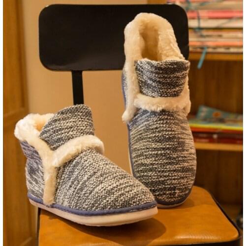 Mntrerm Winter home cotton shoes lovers wool warm floor thickened anti-slip wear-resistant cotton shoes House Slippers Man Shoes