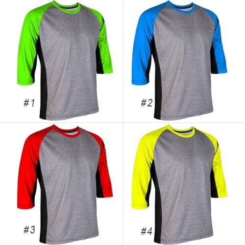 5 New Style Mens 3/4 sleeve Cycling Bike jerseys Mtb Motocross Racing T Shirt Downhill DH Clothing Mx Sportwear blue Tops