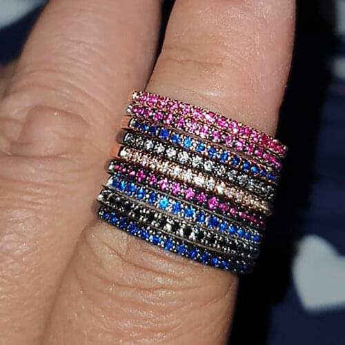 Korean Fashion Rings For Women Aesthetic Accessories Jewellry Date Engagement Women' Ring Thin Colorful Finger Jewelry R132