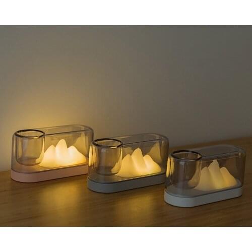 Creative Multifunctional Desktop Lamp Sleeping Atmosphere USB Charging Portable Mountain Scene LED Night Light For Decoration