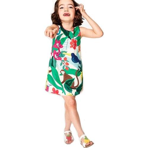 Jumping Meters Summer Baby Sleeveless Dresses For Princess Cotton Childrens Frocks 2-7T Cute Toddler Dress Kids Clothes