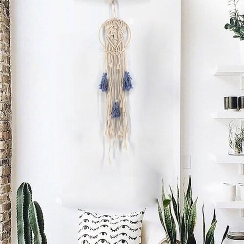 Handmade Macrame Tapestry Kids Room Wall Hanging Tassels Woven Knot Cotton Rope Craft Sofa Backdrop /Bedroom/Wedding Decoration