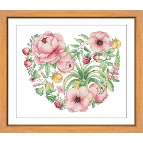 Heart of Summer cross stitch kit flower pattern 18ct 14ct 11ct white fabric cloth cotton thread embroidery DIY handmade