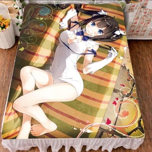 August update Anime Is It Wrong to Try to Pick Up Girls in a Dungeon? flannel blanket summer quilt bed milk fiber sheet 150x200