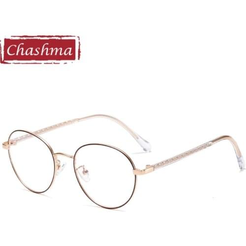Men Round Optical Glasses Frame Alloy Frame Acetate Arms Women Eyewear Fashion Eye Glasses for Prescription Lenses Transparent