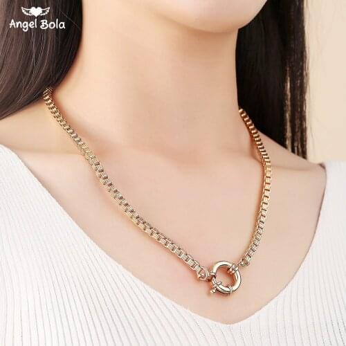 Paris Necklace 585 Rose Gold Women Jewelry Chain Necklace Fashion Men Jewelry 5MM Retro Punk Byzantine Box Link Chain Necklace