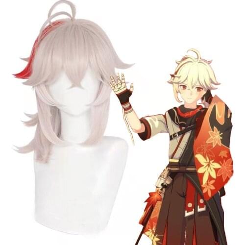 Kiryu Kazuha cospla Wigs with highlights and characters for a heat-resistant Halloween party