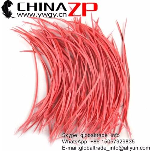 CHINAZP Feathers Supplier 20~25cm(8 to 10 inch)Bright Color Peach Dyed Goose Biots Feathers Party Festival Supplies DIY Craft