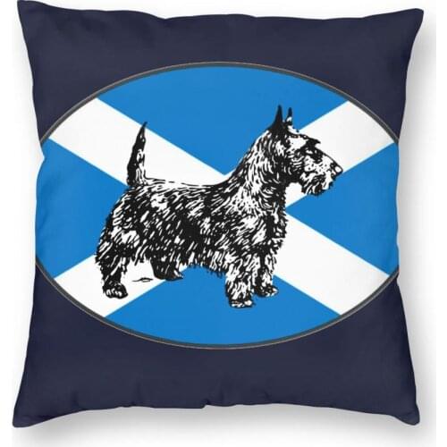Scottie Dog Scottish Terrier The Flag Of Scotland Throw Pillow Cover Polyester Decorative Pillow Fashion Pillowcase