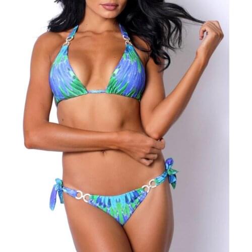 Sexy Crystal Diamond Bikini Women Bandeau Swimsuit Female Brazilian swimwear Two pieces bikini set Halter Bathing Suit Swim 2021
