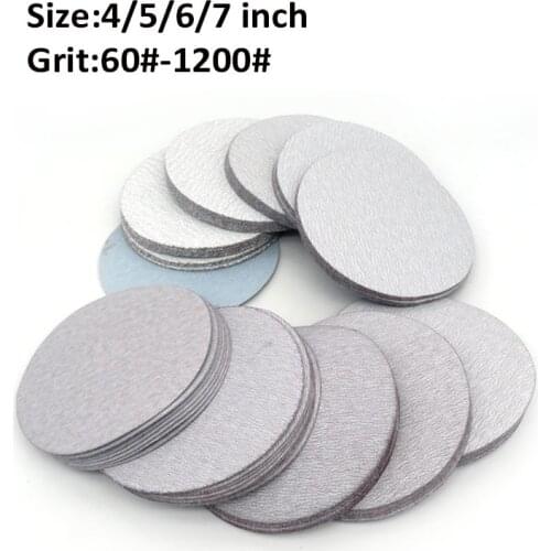 4"5"6"7" 60-1200 Grit White Dry Sanding Paper Hook Loop Flocking Sanding Discs Grinding For Car Metal Wood