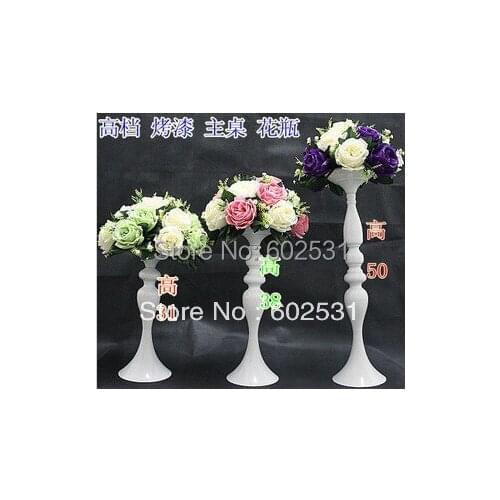 SPR 48cm high European classical white candle stick for wedding decoration/ wrought iron candlesticks2pcs/lot