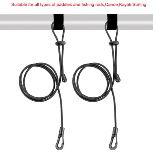 1.2m Canoe Kayak Surfing Boat Paddle Leash Clip Safety Fishing Rod Tether Holder Lanyard Bungee Shock Cord Hook Tie Down Rope