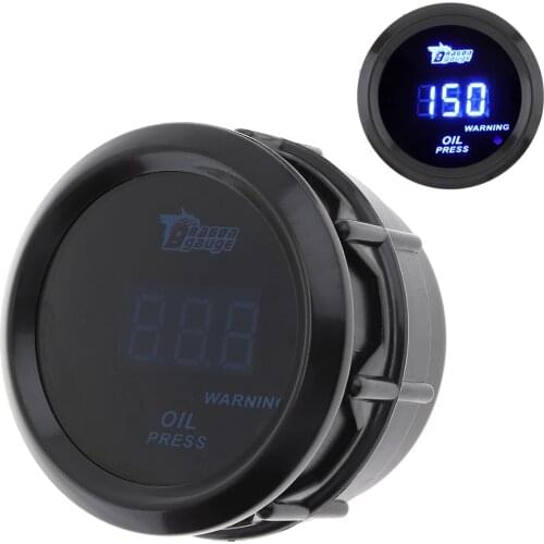 1pc 2 Inch 52MM 12V NPT 1/8 1-120 PSI Digital Blue LED Electronic Oil Pressure Press Gauge Sensor EngineTest Kit For Car/Trucks