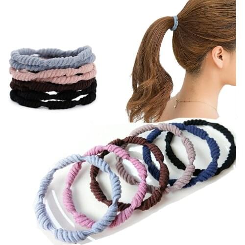 10pcs/Set Girls Solid Color Nylon High Elastic Hair Bands Children Ponytail Holder Rubber Bands Headband Kids Hair Accessories
