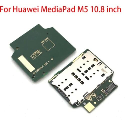 10Pcs/Lot,Compatible For Huawei MediaPad M5 10.8 inch Original SIM Card Reader Holder Connector Slot Flex Cable Replacement