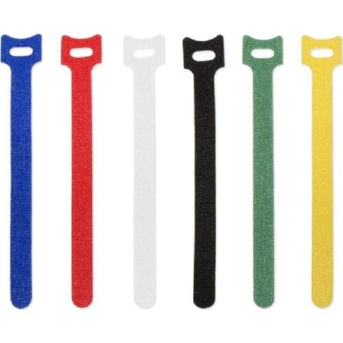 Reusable Velcros Strap Cable Ties Wire Cord Storage Organizer Velcros Adhesive Hook Loop Fastener Tape DIY 10pcs