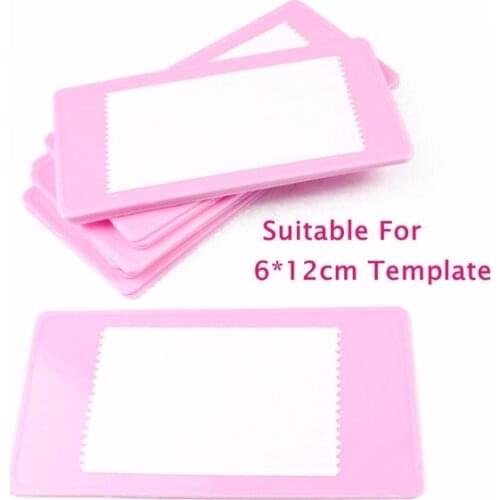 15Pcs Pink Stamping Plate Holder For 6X12cm Stamp Image Plate Stamping Nail Art DIY Image Plate Template#ZP271