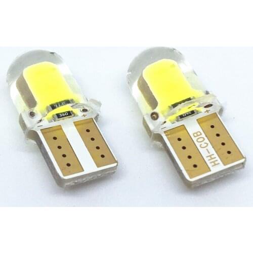 2 X Auto T10 LED W5W LED Super Bright Turn Side Lamp Bulbs White 194 168 LED Lamp 501 COB silicone shell Car LED Lights 12V