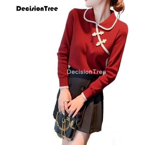 2021 chinese style clothing women blouse chinese shirt qipao tops female chiffon tang suit cheongsam tops chinese style sweater