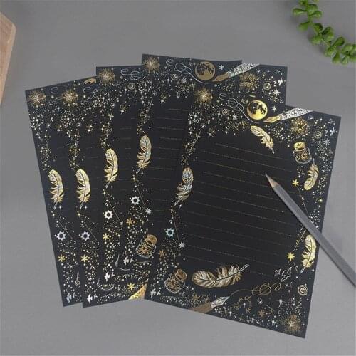 8pcs Vintage Gilding Letter Pads Set Birthday Party Wedding Invitation Card Writing Papers Writing Accessories Stationery