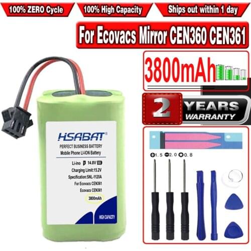 HSABAT 3800mAh Battery for Ecovacs CEN361 CEN360 DN620 DH43 DH45 DH35 BFD-WSP T550WSC T550W TAB-T560H Cleaner Robot