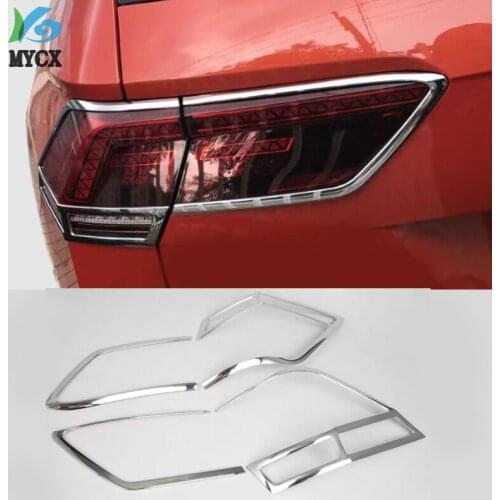 Car Accessories Exterior Decoration ABS Trim Rear Light Tail Lamp Cover Trim For Volkswagen Tiguan L 2017 2018 2019 Car Styling